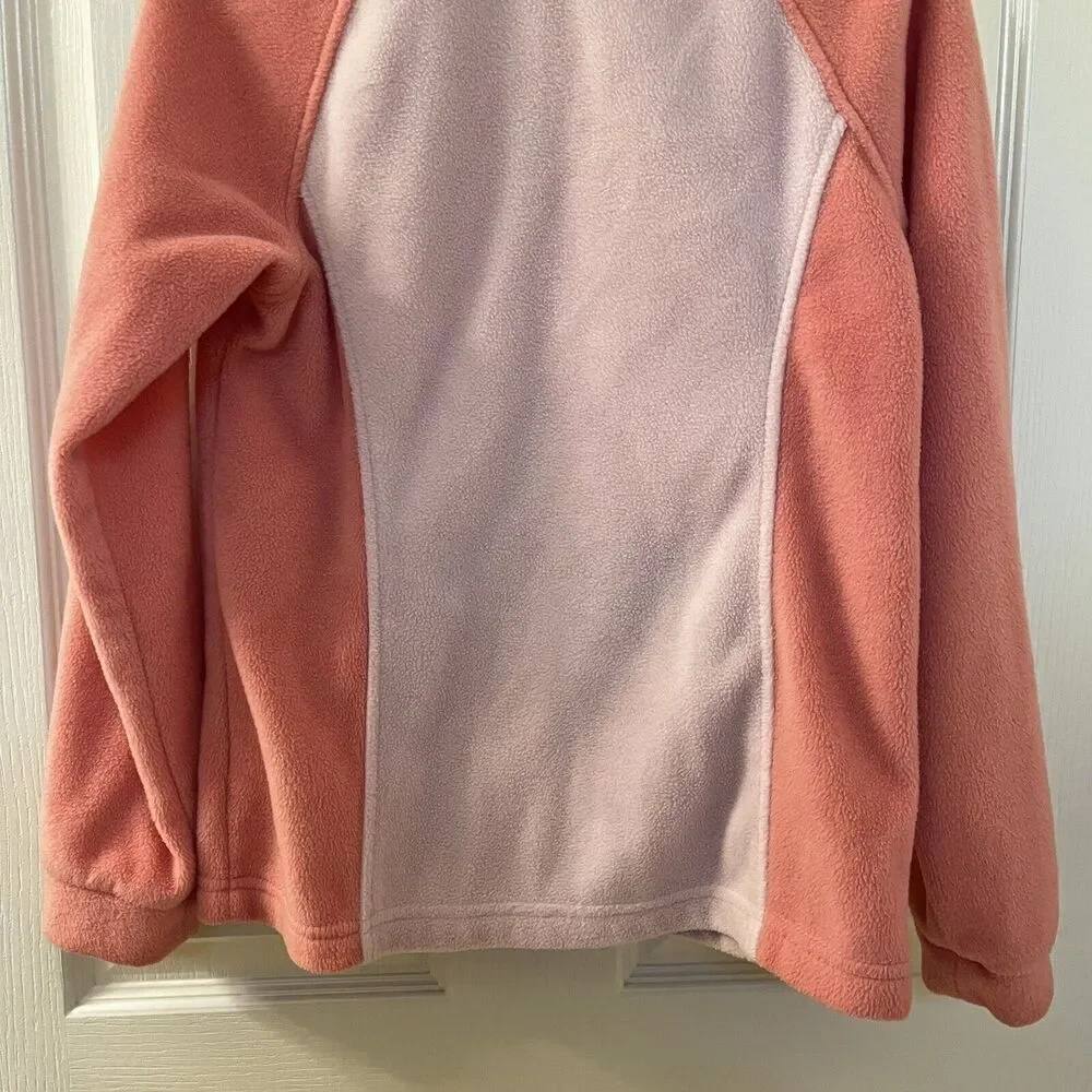 Columbia Benton Springs Fleece Jacket Full Zip Pink Peach Girls SZ Medium 10-12